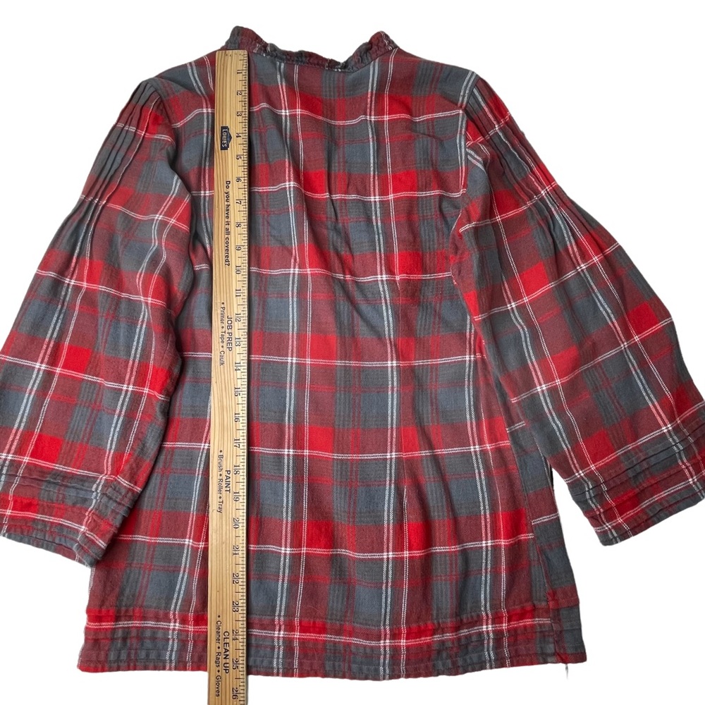 Sundance Red Plaid Cotton Flannel Button Down Top Size Small - Picture 10 of 10